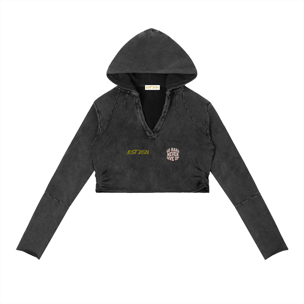 Vintage Washed Raw Edge Hoodie
