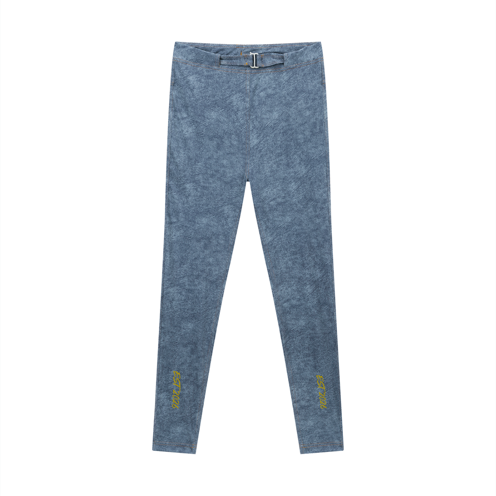 Women's Faux Denim Zip-Fly Leggings