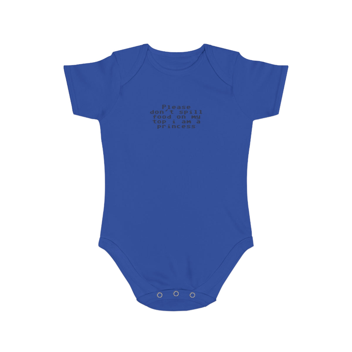 EST 2026 Baby Girl Bodysuit — "Please Don't Spill Food On My Top, I Am A Princess"