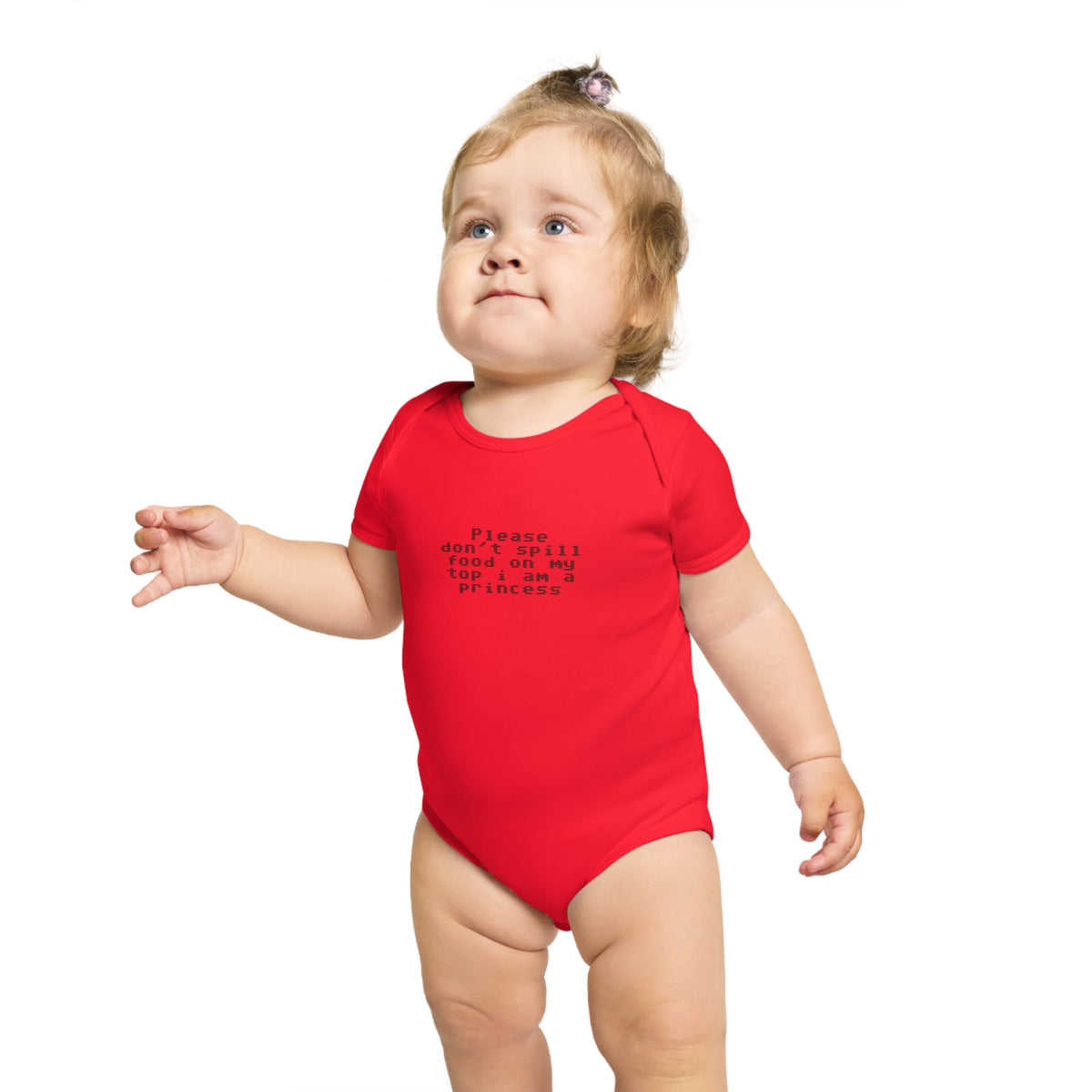 EST 2026 Baby Girl Bodysuit — "Please Don't Spill Food On My Top, I Am A Princess"