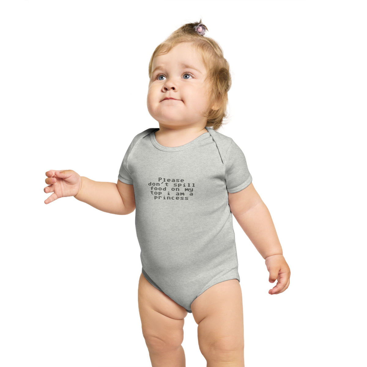 EST 2026 Baby Girl Bodysuit — "Please Don't Spill Food On My Top, I Am A Princess"