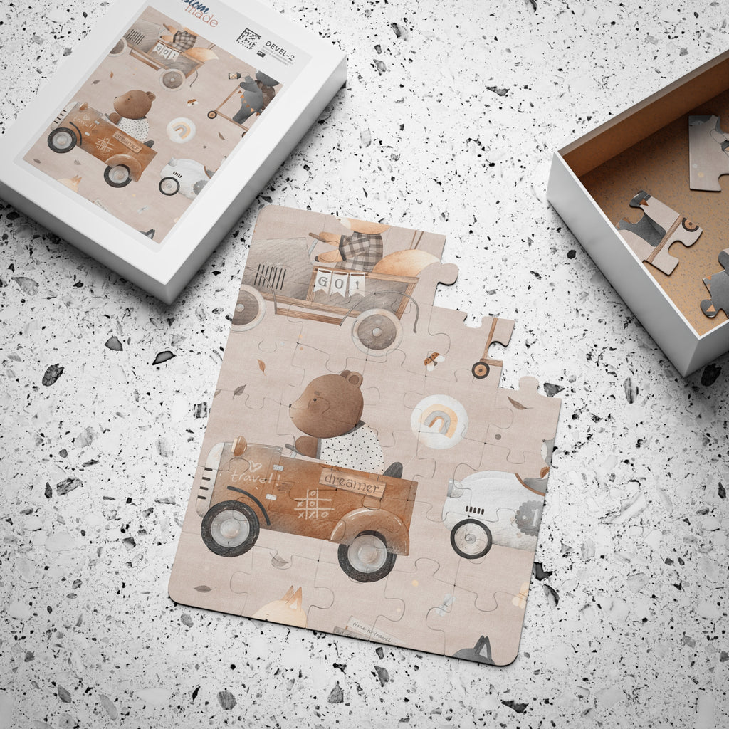 Woodland Ride 30-Piece Kids Puzzle | Cute Bear & Car Jigsaw | EST 2026