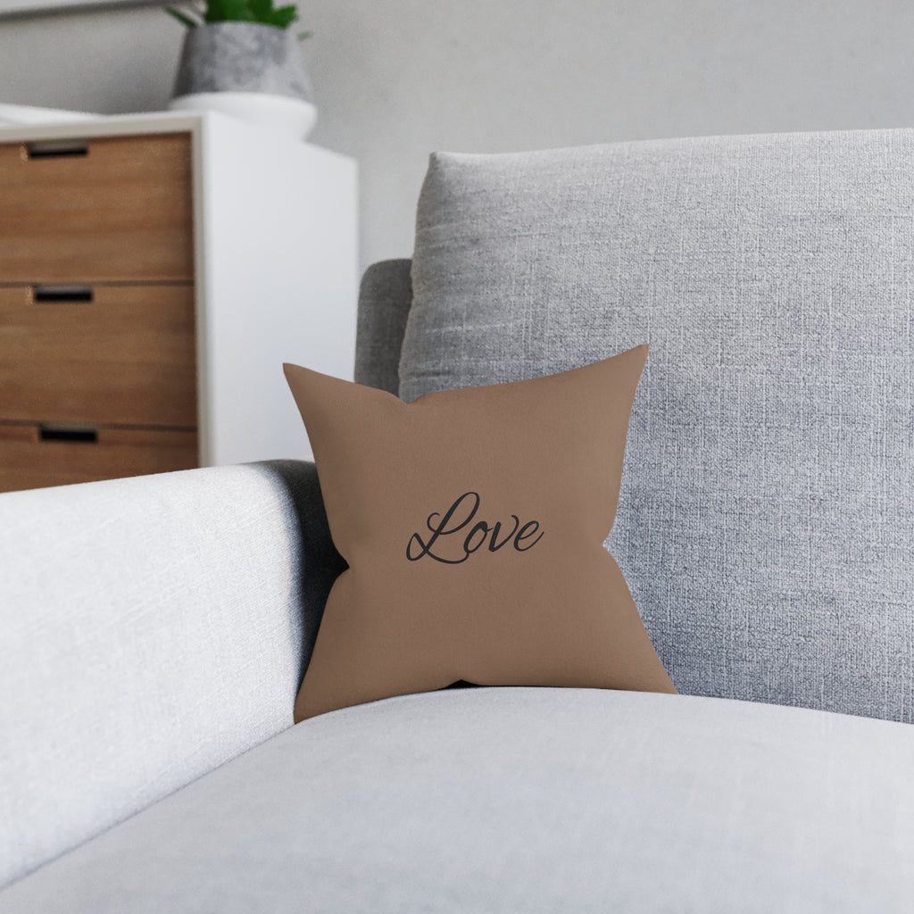 EST 2026 'Love' Square Cushion | Luxury Faux Suede Pillow | Home Decor Gift