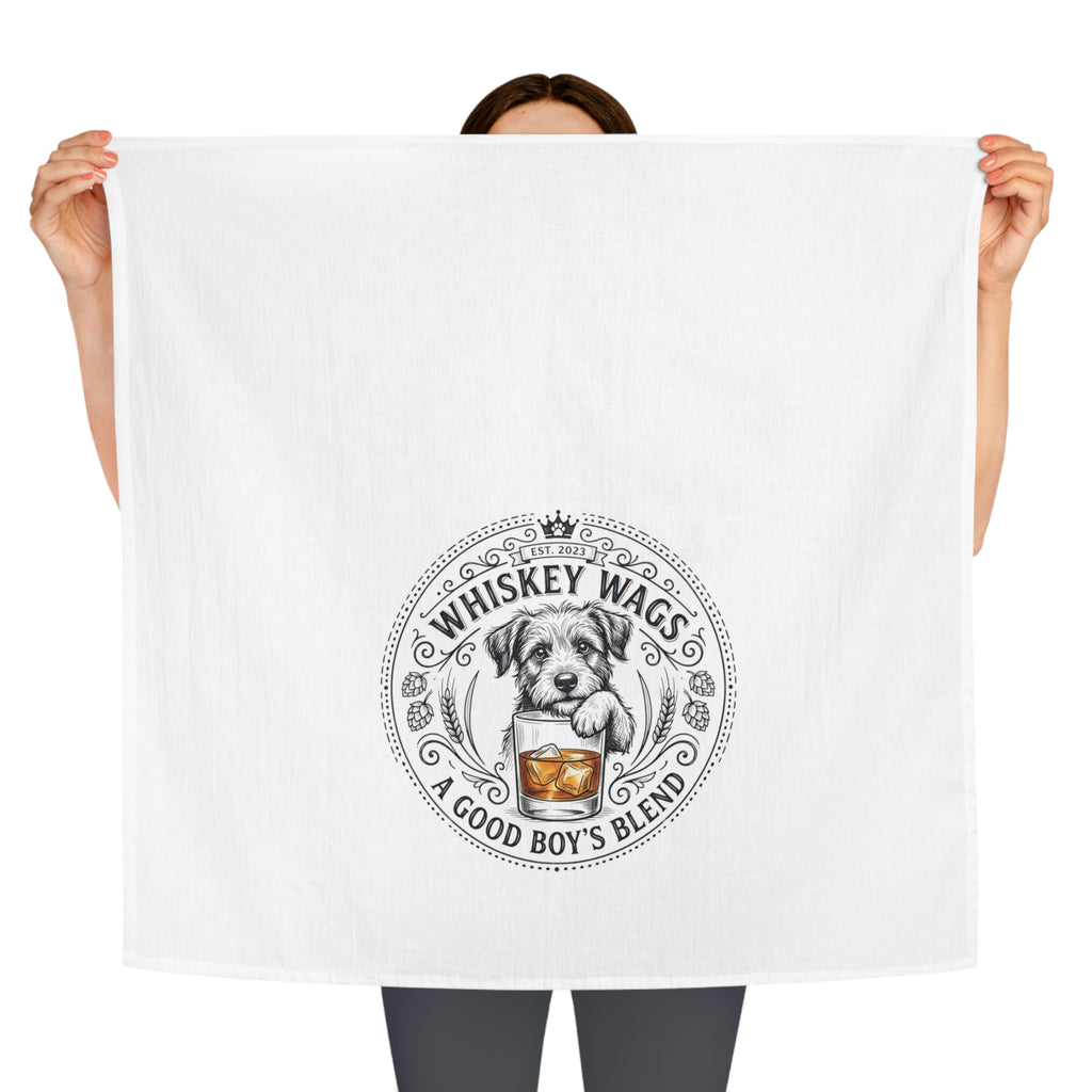 Tea Towel — "Whiskey Wags: A Good Boy's Blend" Dog Kitchen Towel