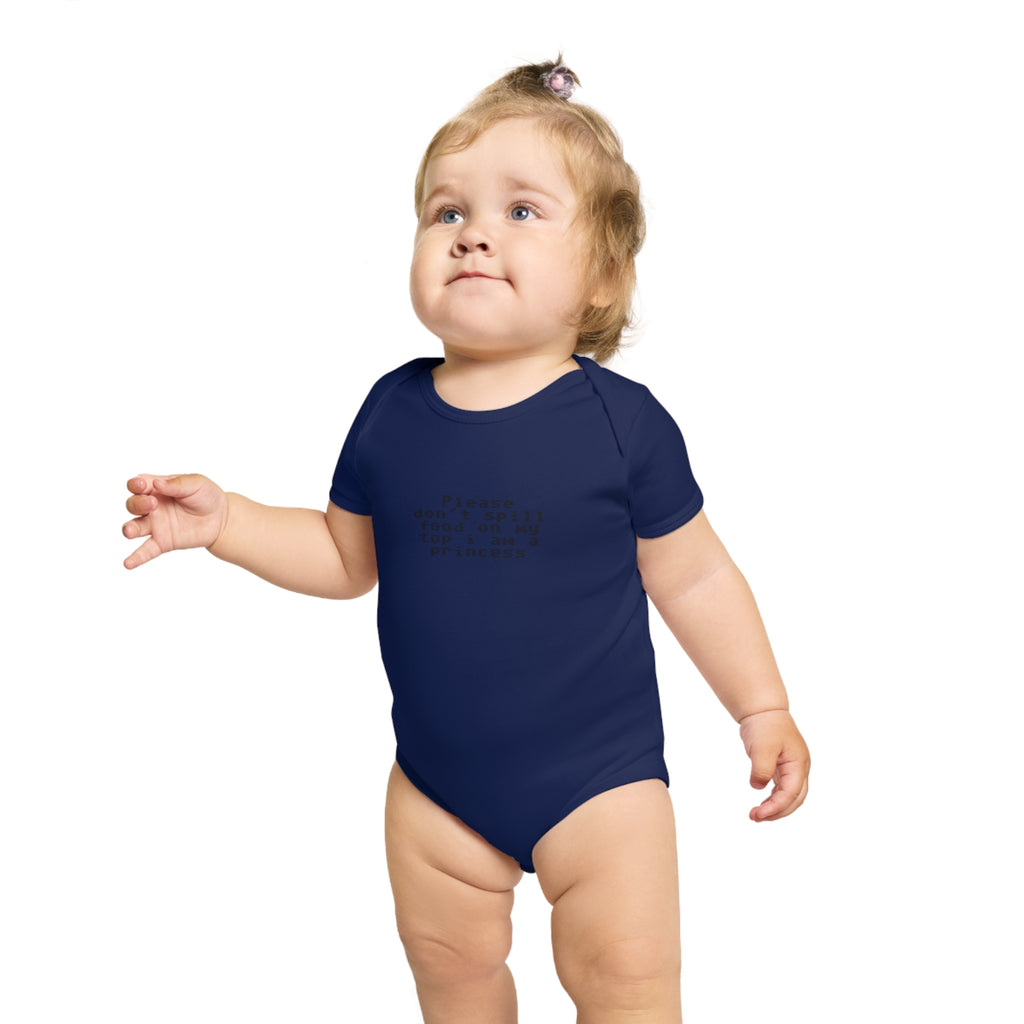 EST 2026 Baby Girl Bodysuit — "Please Don't Spill Food On My Top, I Am A Princess"