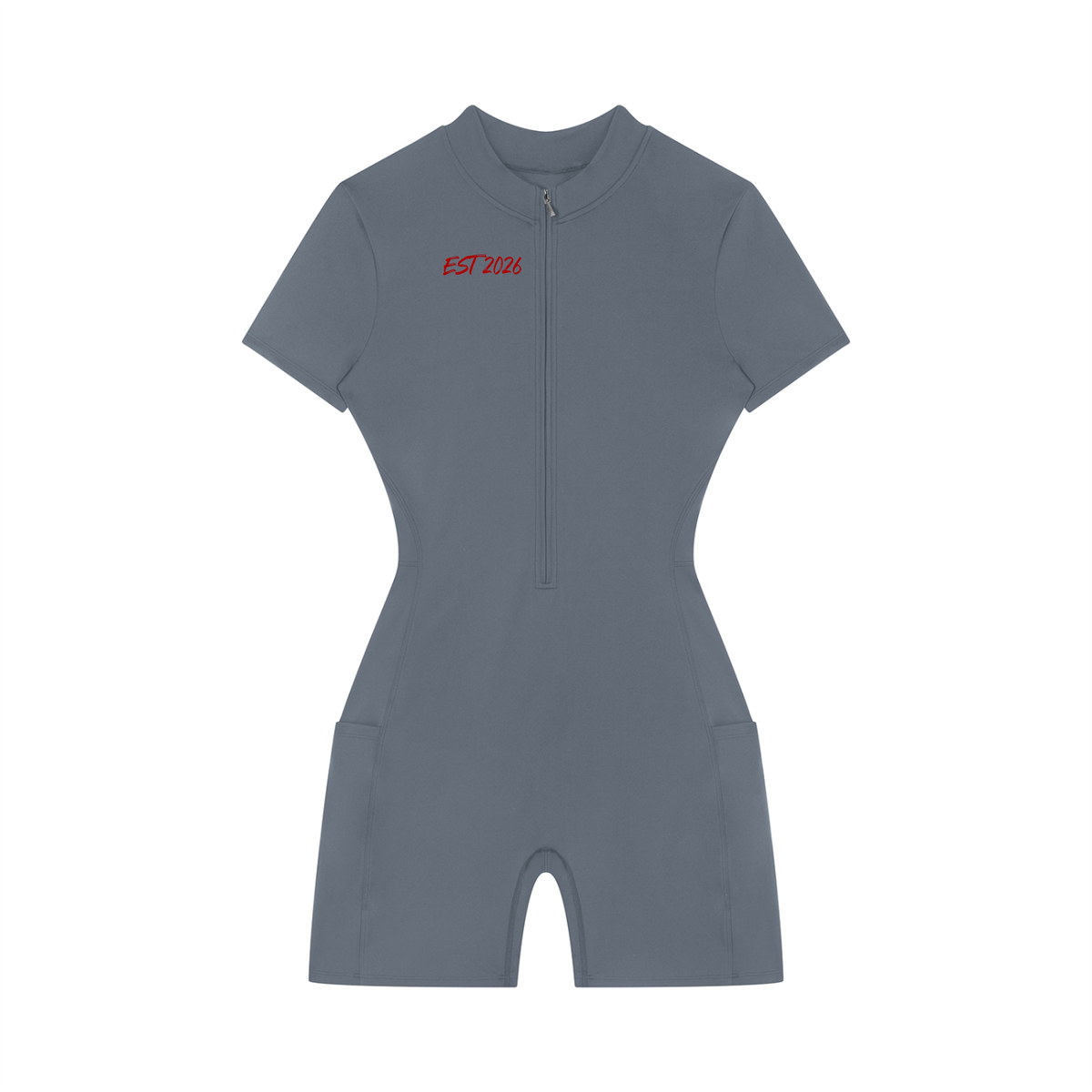 Women's Quarter-Zip Short Sleeve Romper