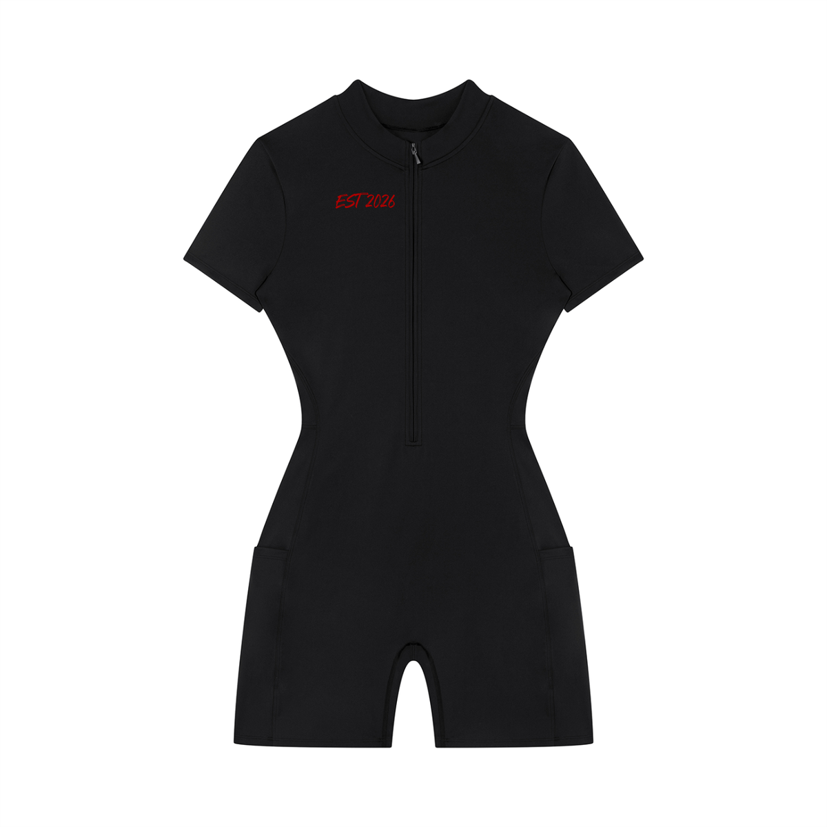 Women's Quarter-Zip Short Sleeve Romper