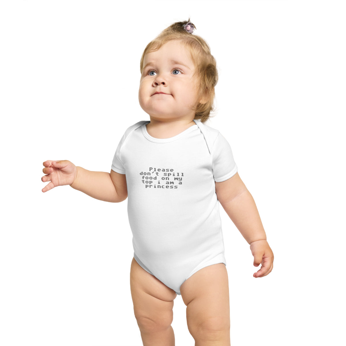 EST 2026 Baby Girl Bodysuit — "Please Don't Spill Food On My Top, I Am A Princess"