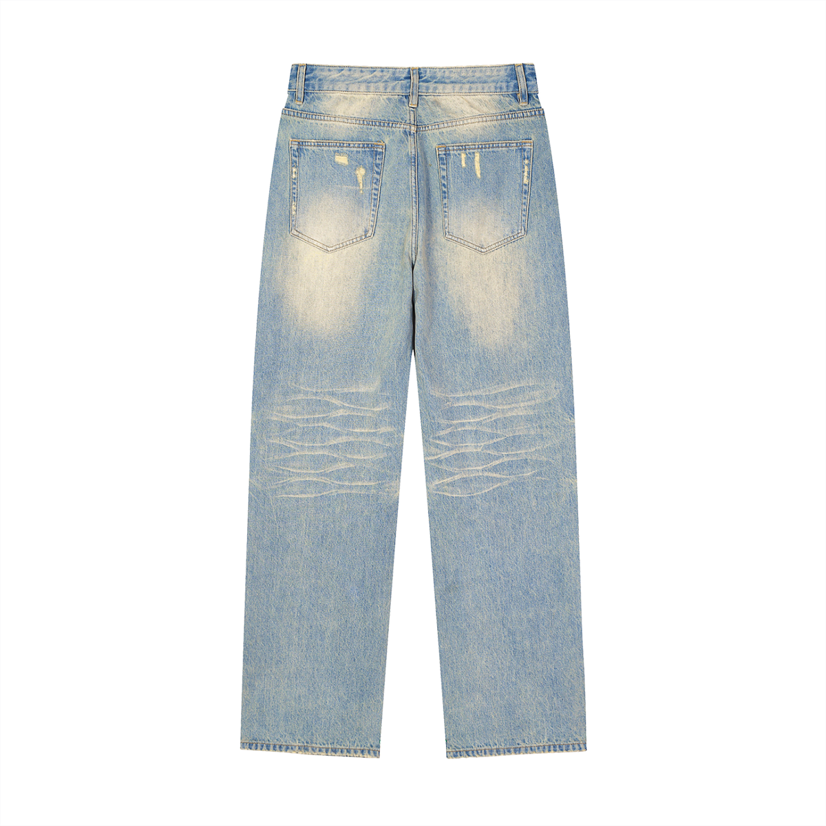 Men's Sun Fade Raw Hem Denim Jeans