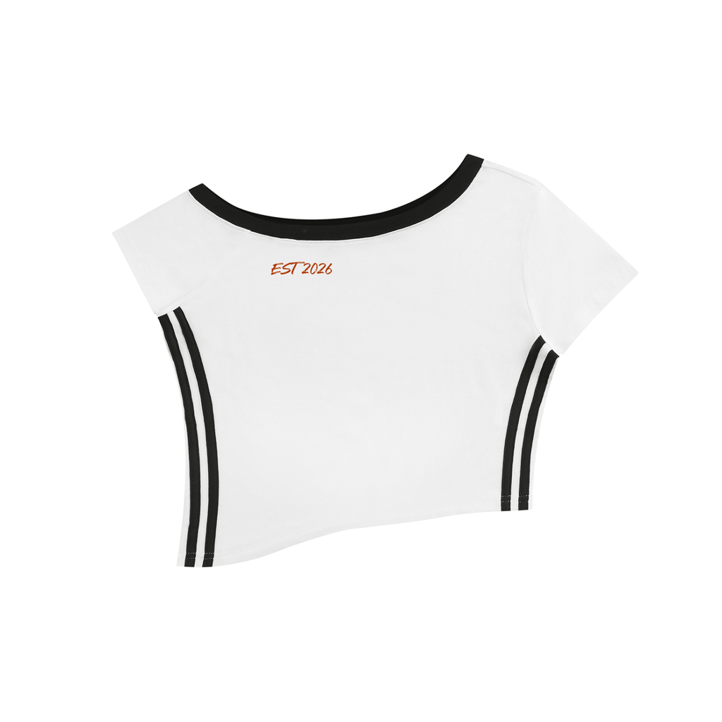 Women's Color Block Off-the-Shoulder T-Shirt