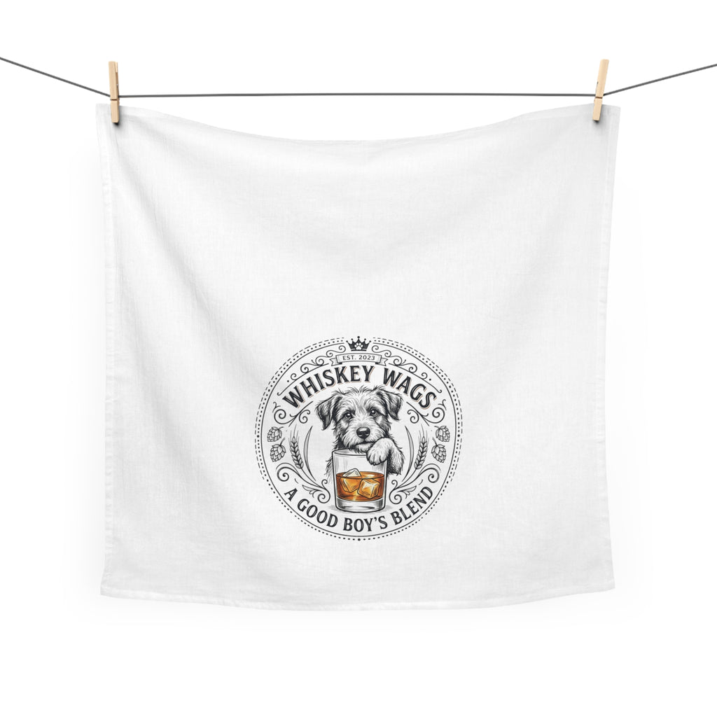 Tea Towel — "Whiskey Wags: A Good Boy's Blend" Dog Kitchen Towel