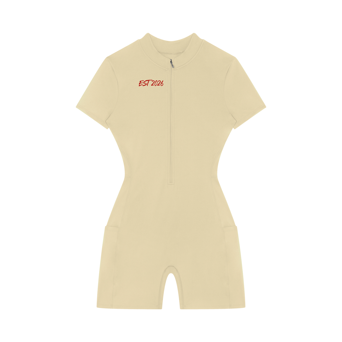 Women's Quarter-Zip Short Sleeve Romper