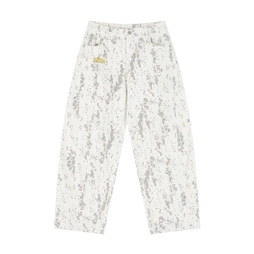 Women's Splatter Barrel Leg Jeans