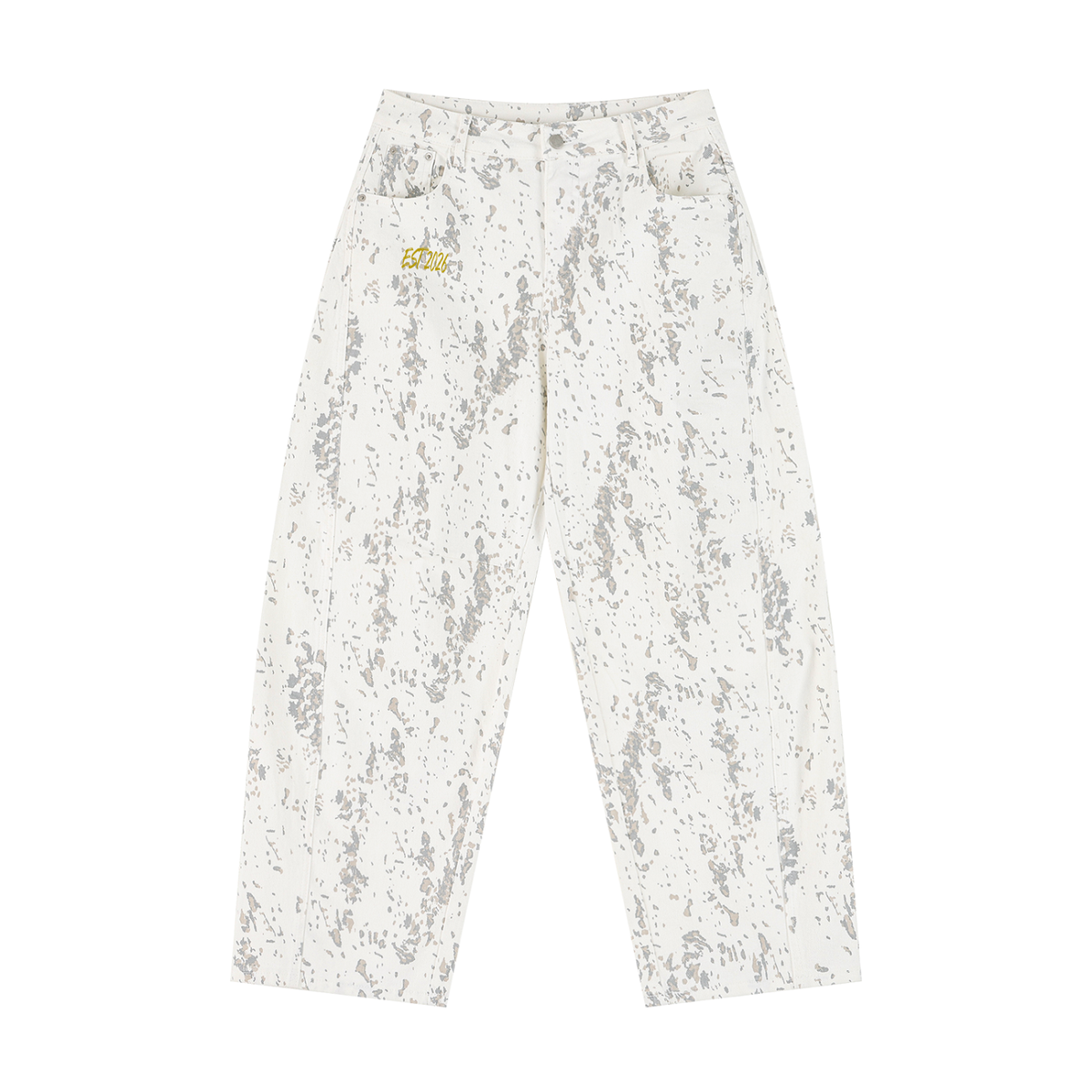 Women's Splatter Barrel Leg Jeans