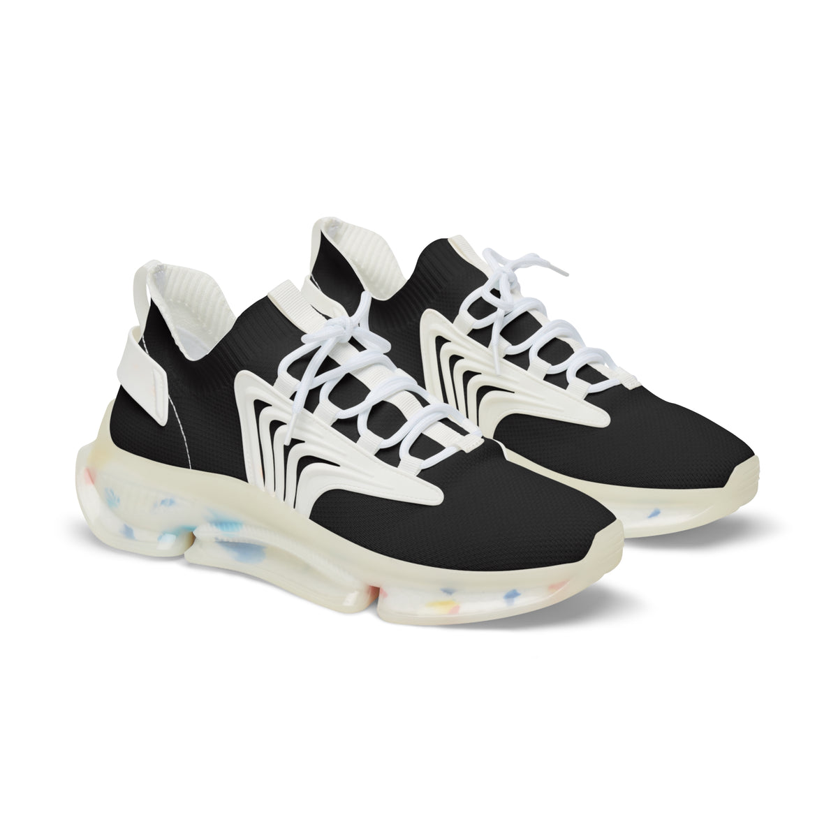 Men's Black Mesh Sneakers — Breathable Lightweight Trainers with Cushioned Sole