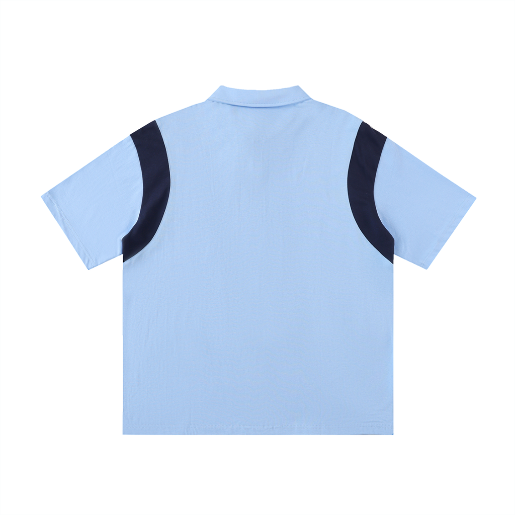 EST 2026 Men's Contrast Panel Cotton Polo Shirt