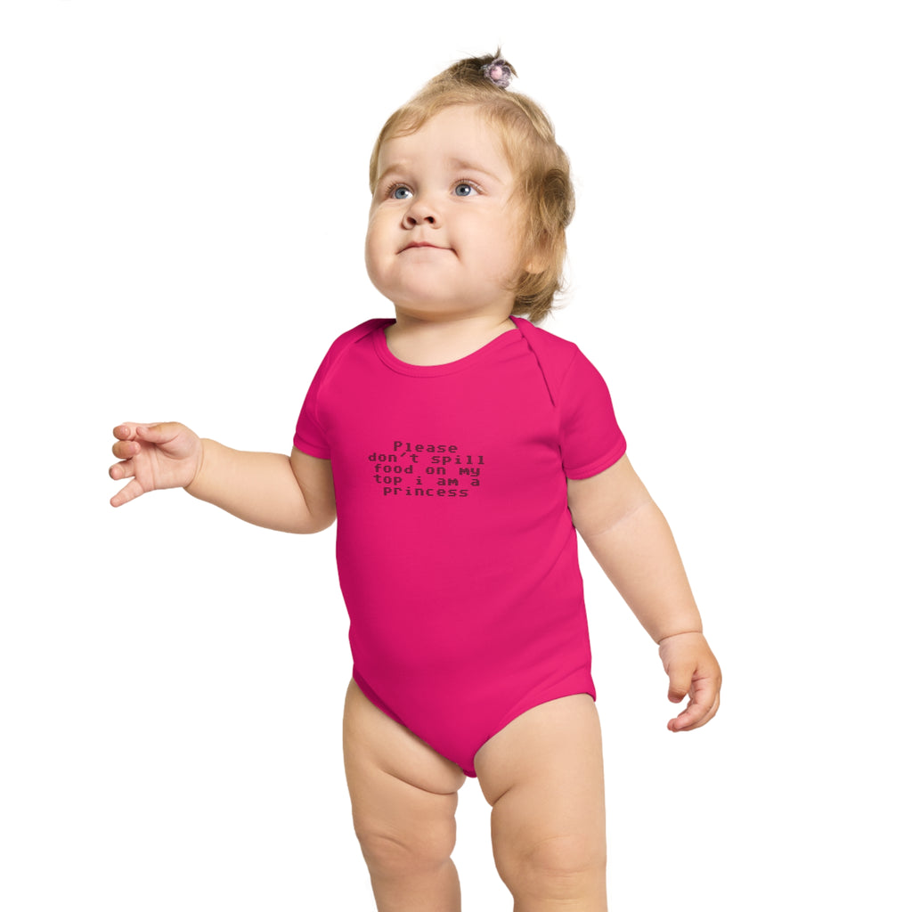 EST 2026 Baby Girl Bodysuit — "Please Don't Spill Food On My Top, I Am A Princess"