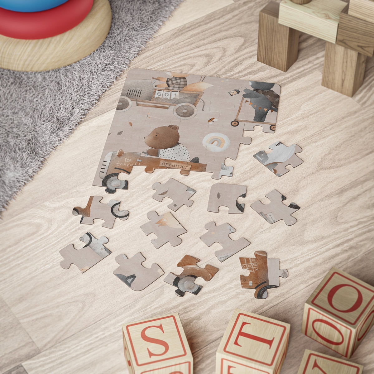 Woodland Ride 30-Piece Kids Puzzle | Cute Bear & Car Jigsaw | EST 2026