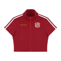 Women's Cropped Full Zip Short Sleeve T-Shirt