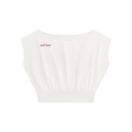 Women’s Boatneck Raw Edge Crop T-Shirt