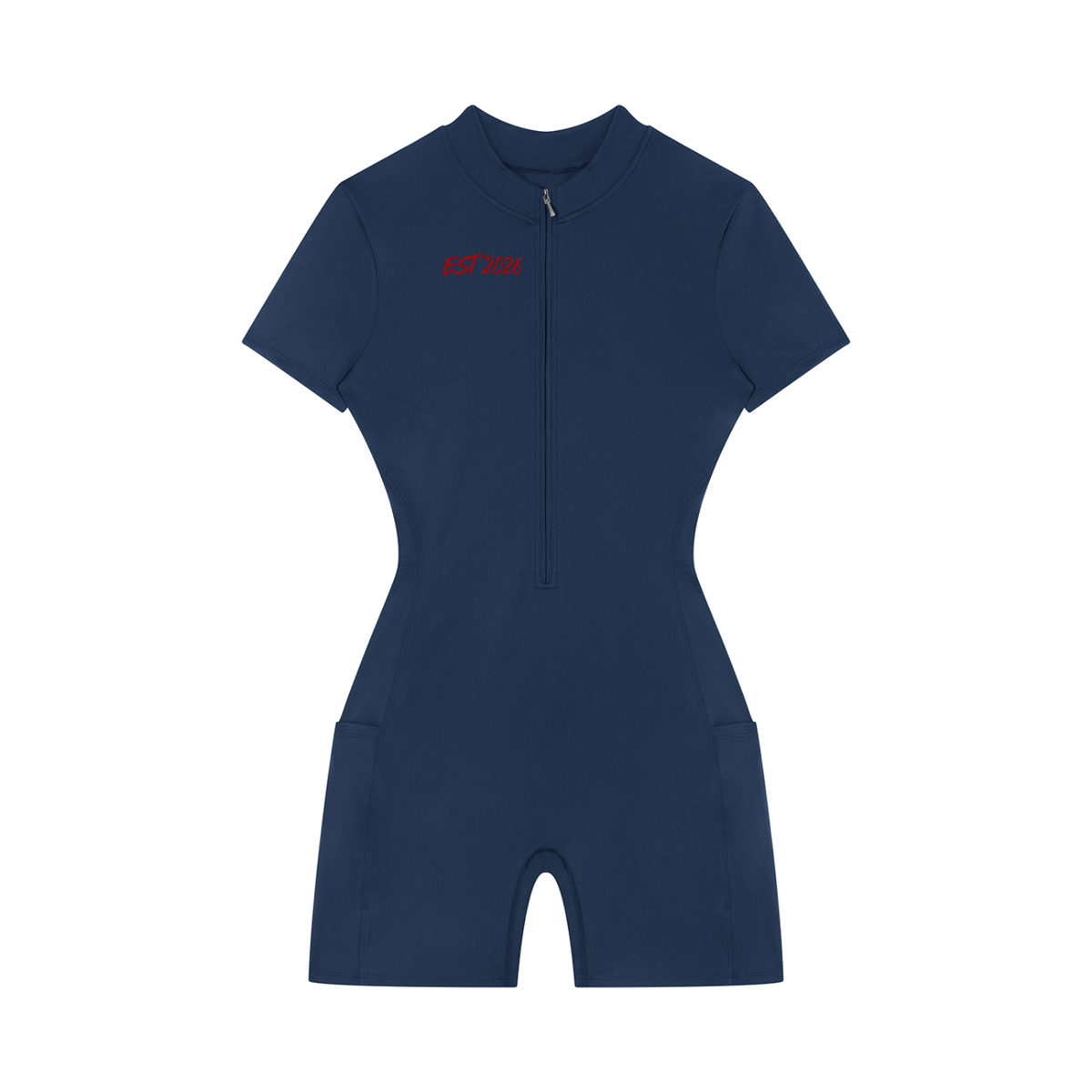 Women's Quarter-Zip Short Sleeve Romper